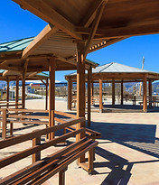 seaside wood pergola