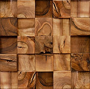 3D wood block feature wall, end grain wood
