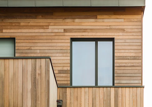 Outdoor wood cladding for building construction