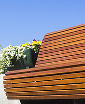 wood bench, slatted bench in natural wood