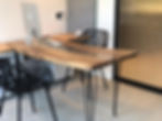 resin walnut wood slab desk 