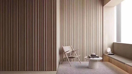 Wooden fluted panel