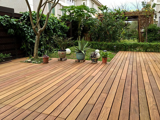 Wood deck at outdoor garden