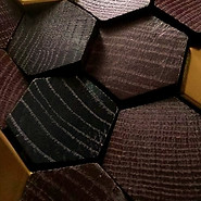 Solid wood hexagon feature wall