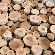 Wood log wall panel