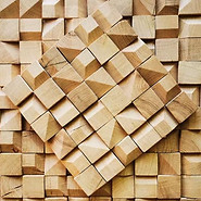 Solid wood block, wood cube wall panel