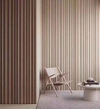 fluted wall panel in solid wood for interior wall