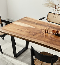 wood slab or wood log as furniture