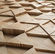 Solid wood 3D wall