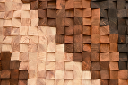 Natural wood feature wall