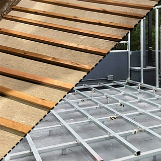 wooden or metal substructure, deck joist, deck installation