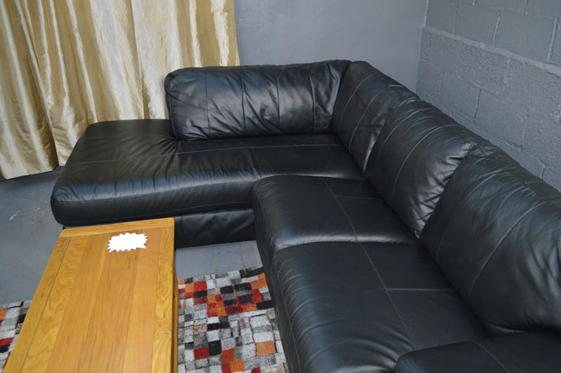 argos black leather sofa bed